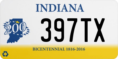IN license plate 397TX