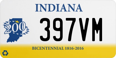 IN license plate 397VM