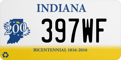 IN license plate 397WF