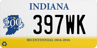 IN license plate 397WK