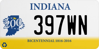 IN license plate 397WN