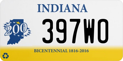IN license plate 397WO