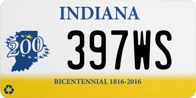 IN license plate 397WS