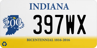 IN license plate 397WX