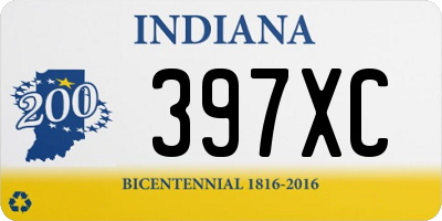 IN license plate 397XC