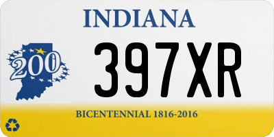 IN license plate 397XR