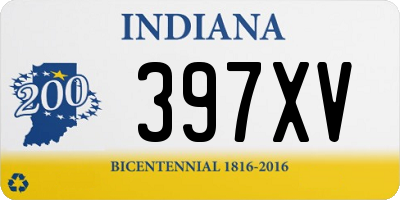 IN license plate 397XV