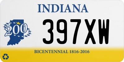 IN license plate 397XW