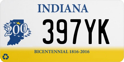 IN license plate 397YK