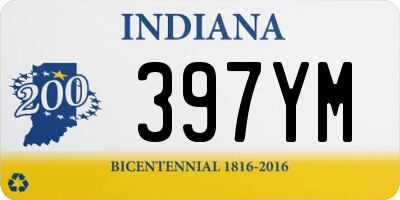 IN license plate 397YM