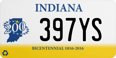 IN license plate 397YS