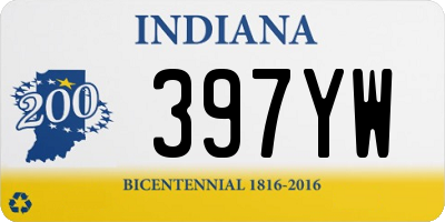 IN license plate 397YW