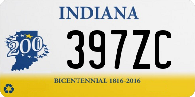 IN license plate 397ZC