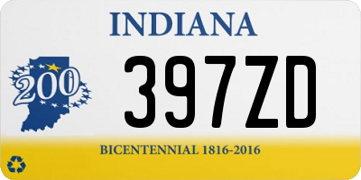 IN license plate 397ZD