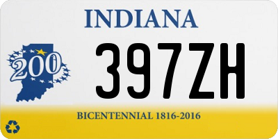 IN license plate 397ZH