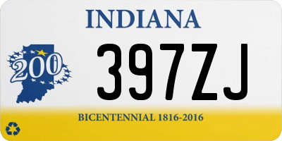 IN license plate 397ZJ