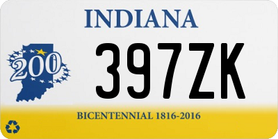 IN license plate 397ZK