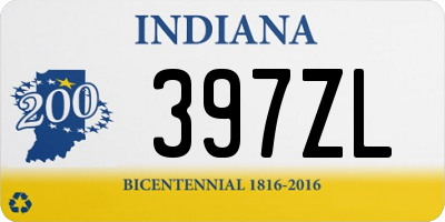 IN license plate 397ZL