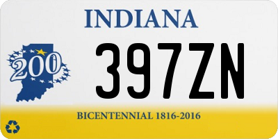 IN license plate 397ZN