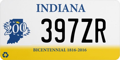 IN license plate 397ZR