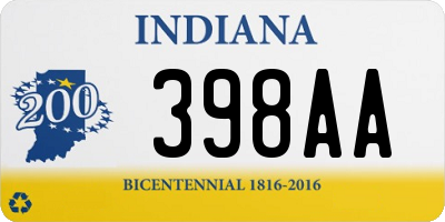 IN license plate 398AA