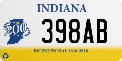 IN license plate 398AB