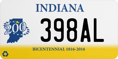 IN license plate 398AL