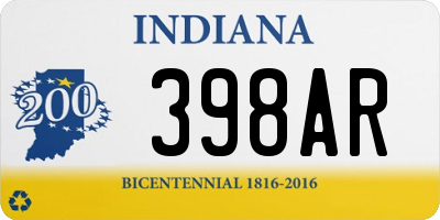 IN license plate 398AR