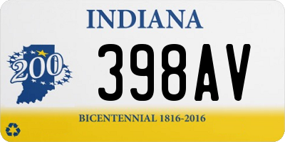 IN license plate 398AV