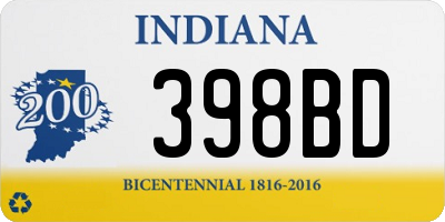 IN license plate 398BD
