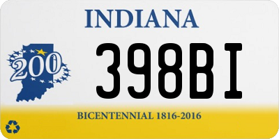 IN license plate 398BI