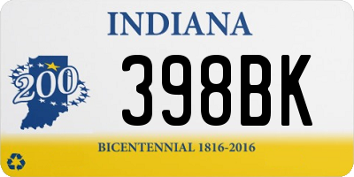 IN license plate 398BK