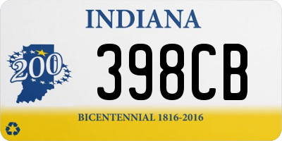 IN license plate 398CB