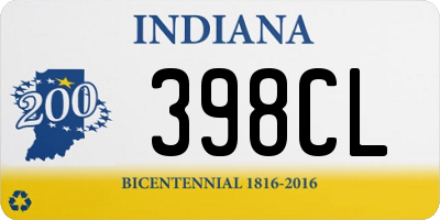 IN license plate 398CL