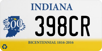 IN license plate 398CR