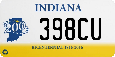 IN license plate 398CU