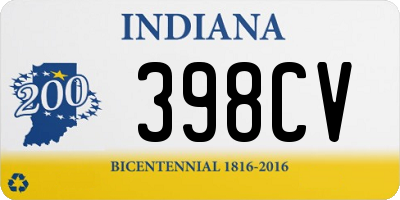 IN license plate 398CV