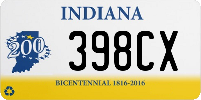 IN license plate 398CX