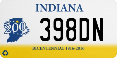 IN license plate 398DN