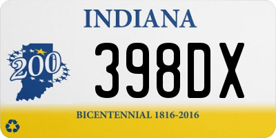 IN license plate 398DX