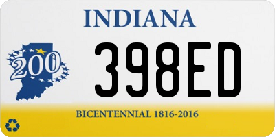 IN license plate 398ED