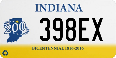 IN license plate 398EX