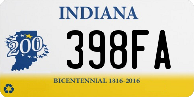 IN license plate 398FA