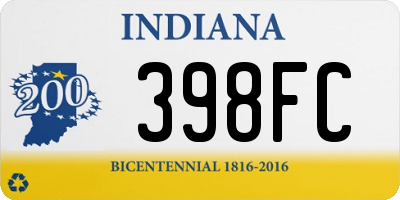 IN license plate 398FC