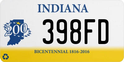 IN license plate 398FD