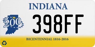 IN license plate 398FF