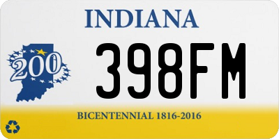 IN license plate 398FM