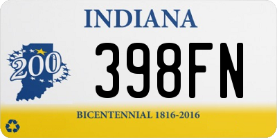 IN license plate 398FN