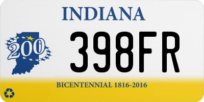 IN license plate 398FR