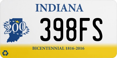 IN license plate 398FS